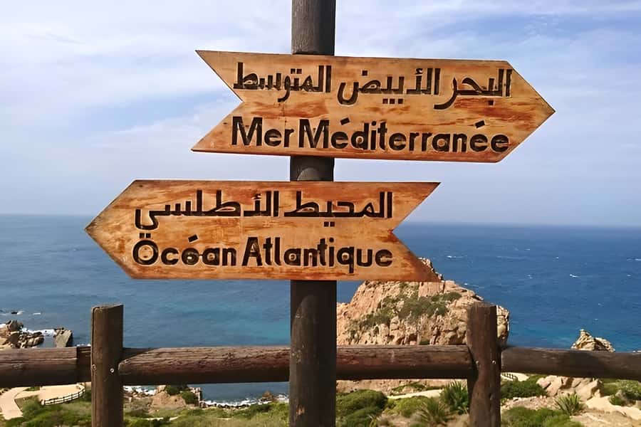From Gibraltar: Tangier Private Guided Day Tour - Caves of Hercules and the Map of Africa from the sea-side view